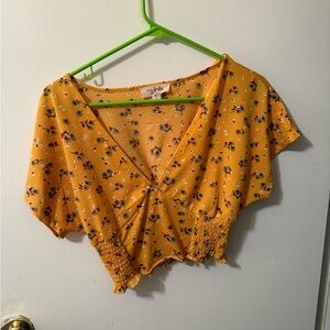 Yellow Floral Women's Top